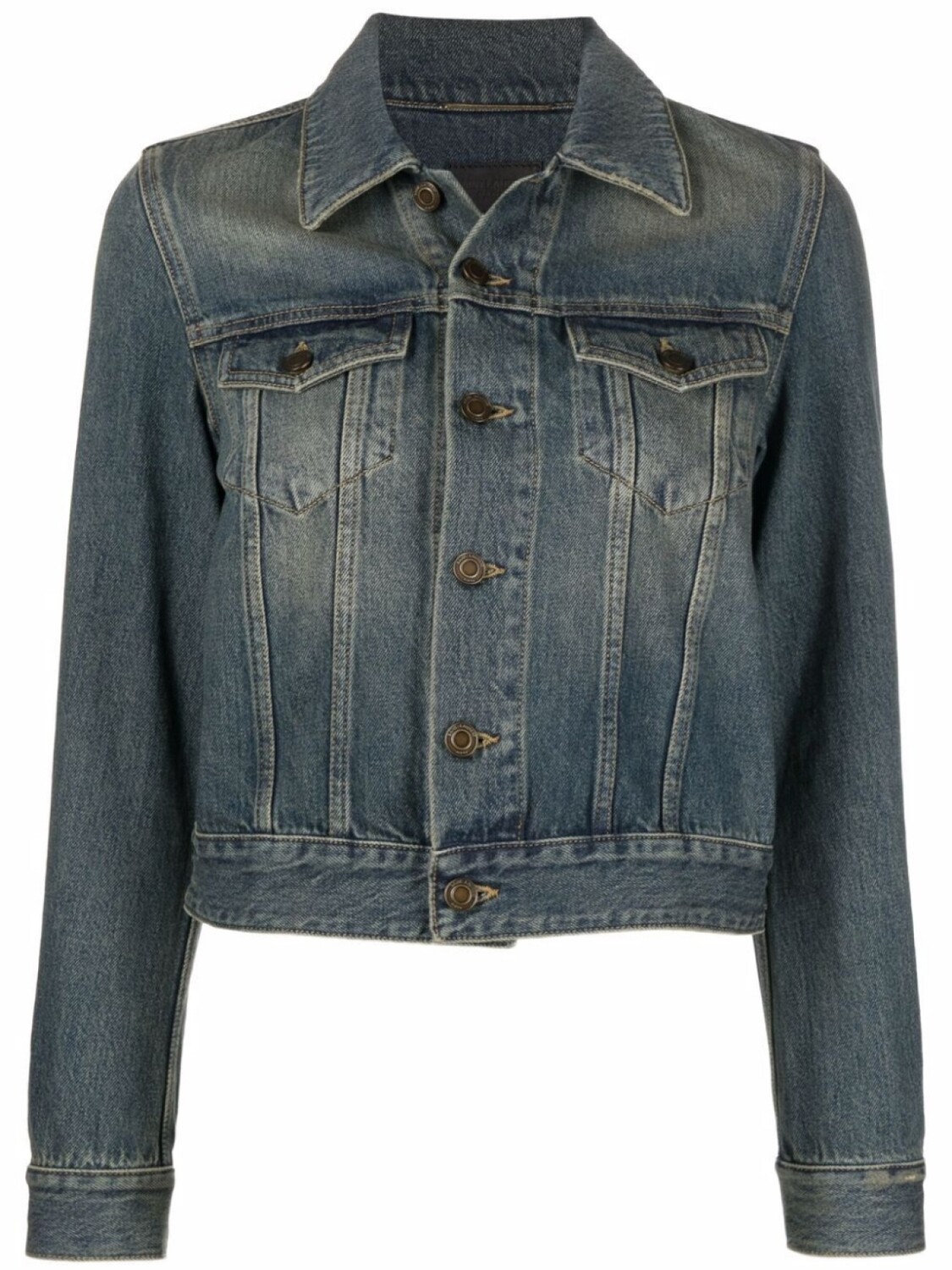 

Saint Laurent джинсовая куртка с эффектом потертости, синий