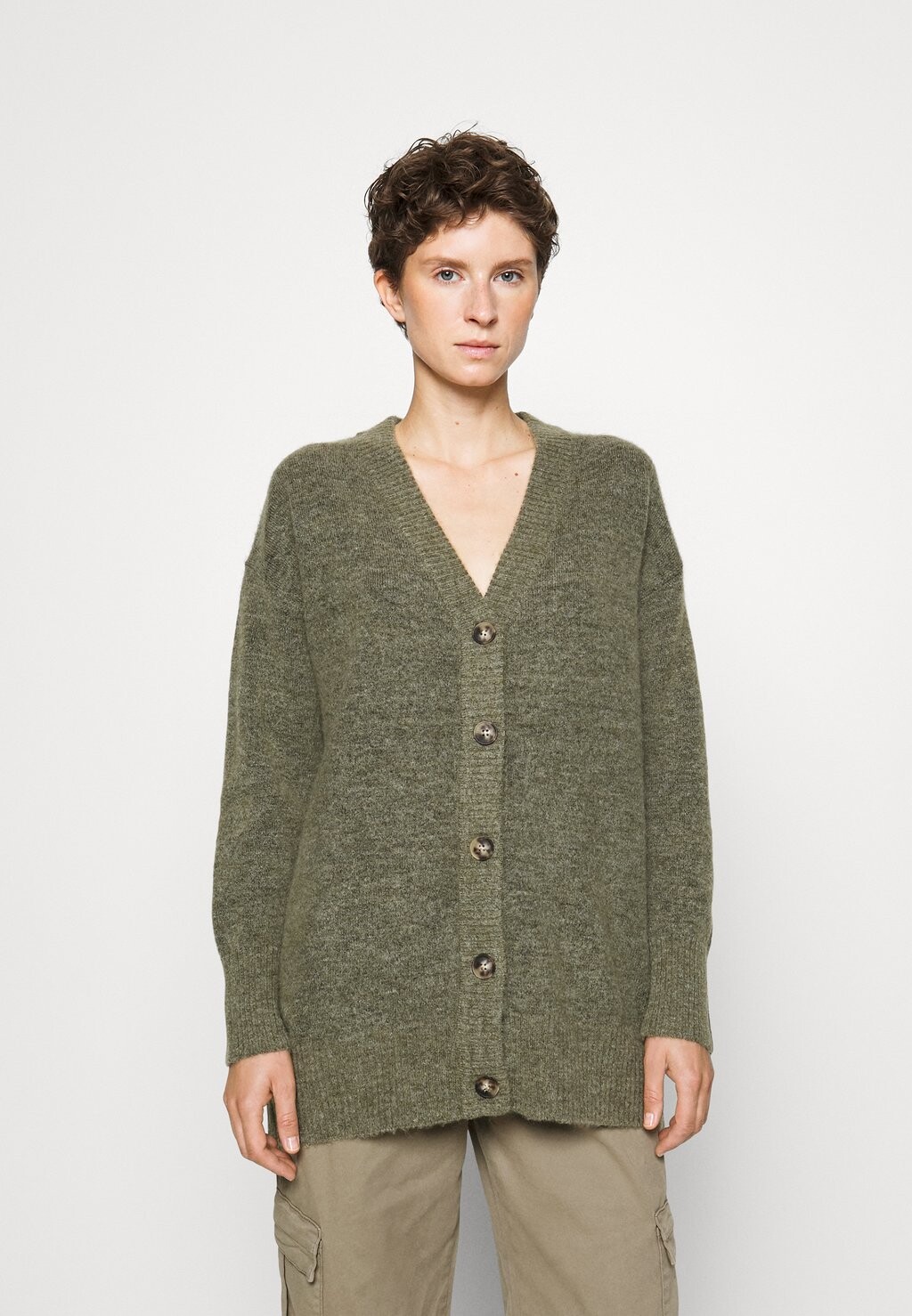 

Кардиган MALINE LS LONG NOOS Selected Femme, темно-зеленый
