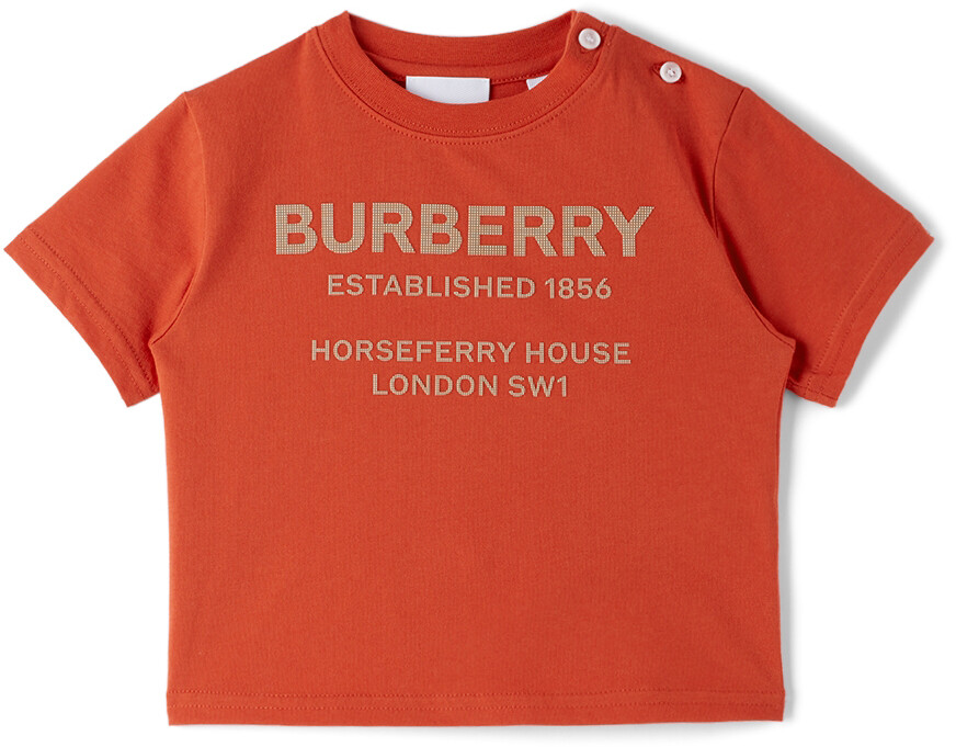 

Baby Red Футболка с логотипом Horseferry Vermillion красный Burberry