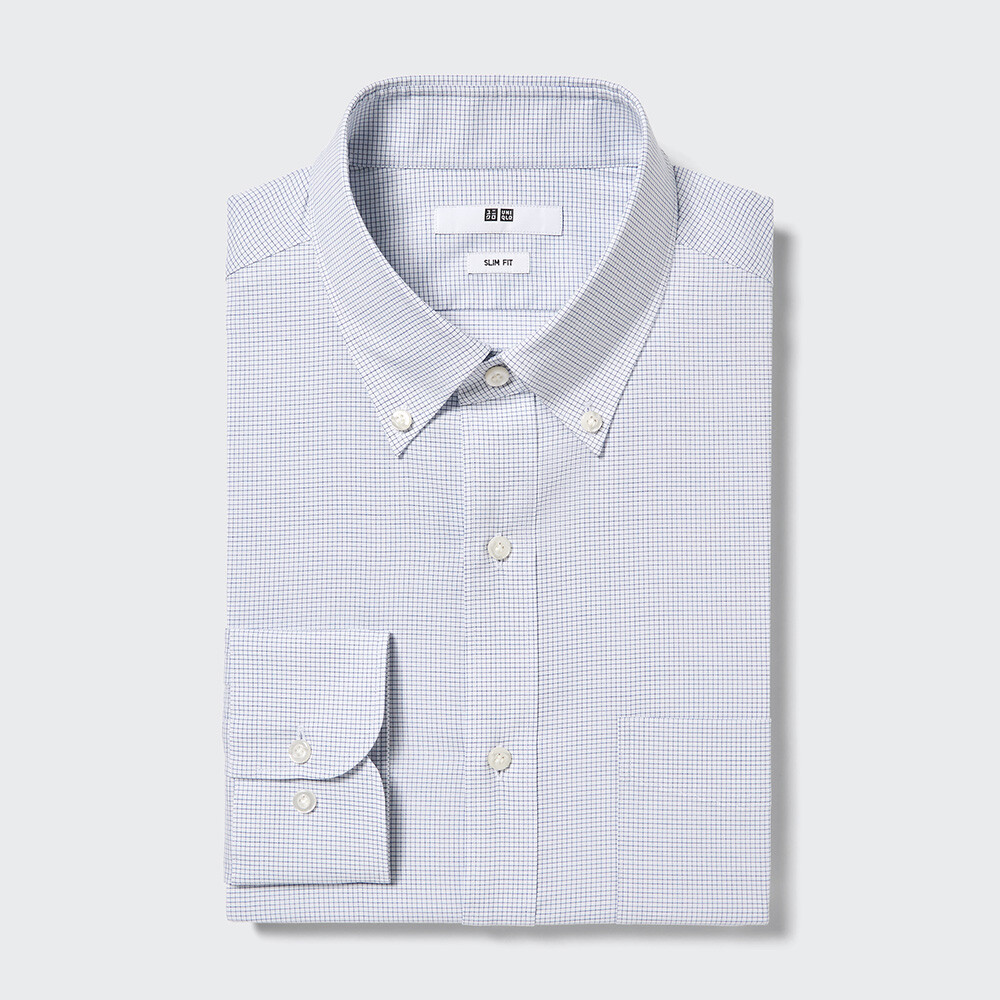 

Мужская рубашка Uniqlo с длинными рукавами, небесно-голубой