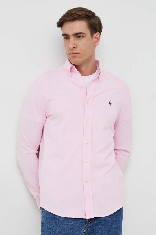 

Хлопковая рубашка Polo Ralph Lauren, розовый