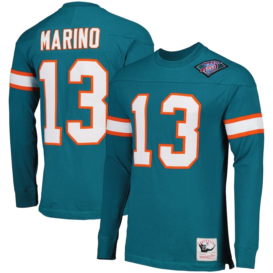 

Футболка с именем и номером Mitchell & Ness Miami Dolphins, аква