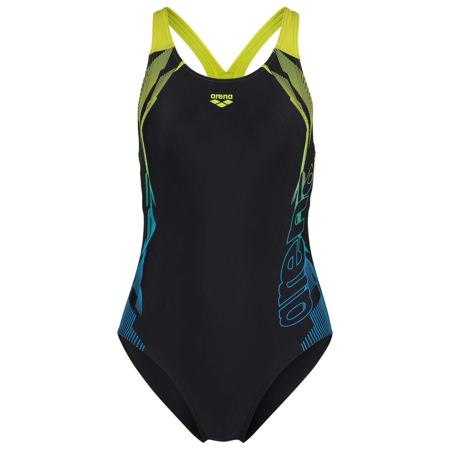 

Купальник Arena Women's Gleam Swimsuit V Back One Piece, цвет Black/Soft Green