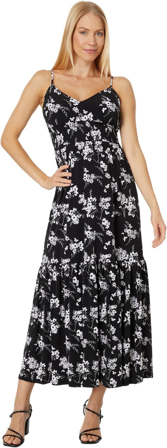 

Платье макси Petite Botanical Empire MICHAEL Michael Kors, цвет Black/White