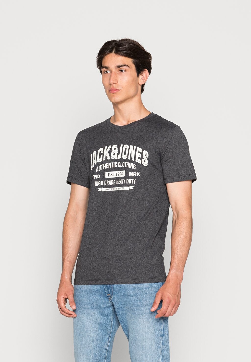 

Футболка с принтом Jack & Jones, темно-серый меланж