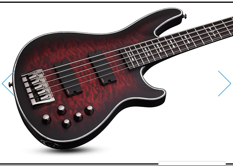 Басс гитара Schecter Hellraiser Extreme-5 Active 5-String Bass Crimson Red Burst Satin