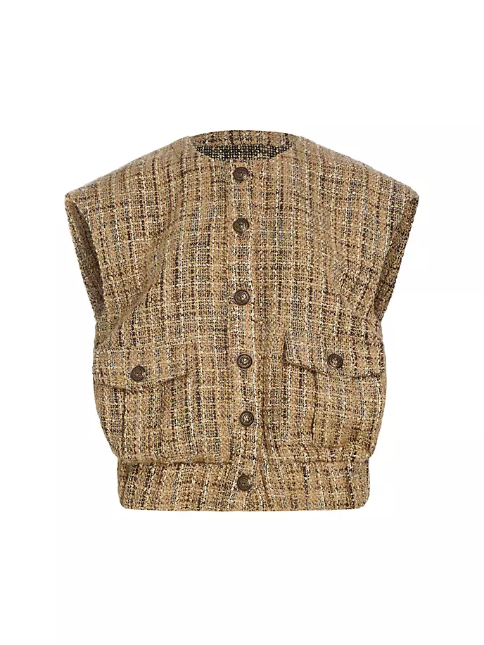 

Жилет Uma из смесовой шерсти букле L'Agence, цвет camel tweed