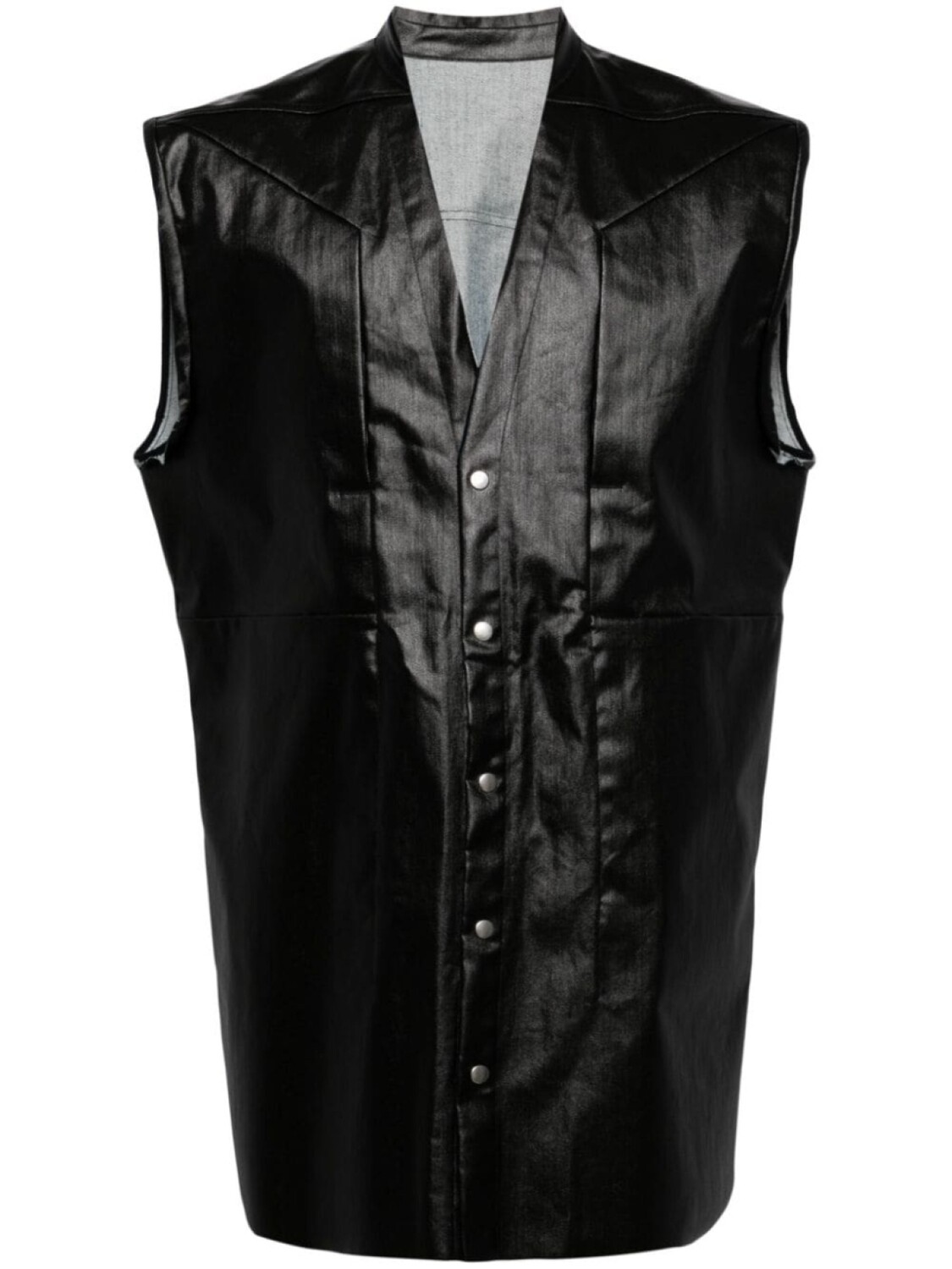 

Rick Owens рубашка из искусственной кожи без рукавов, черный