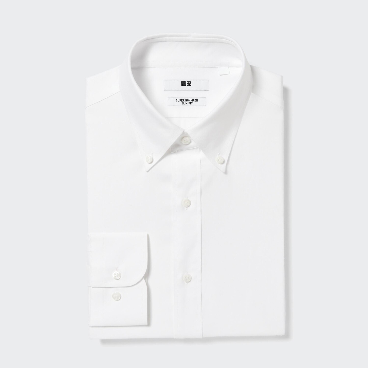 

Рубашка UNIQLO Super Non-iron приталенного кроя без карманов, белый