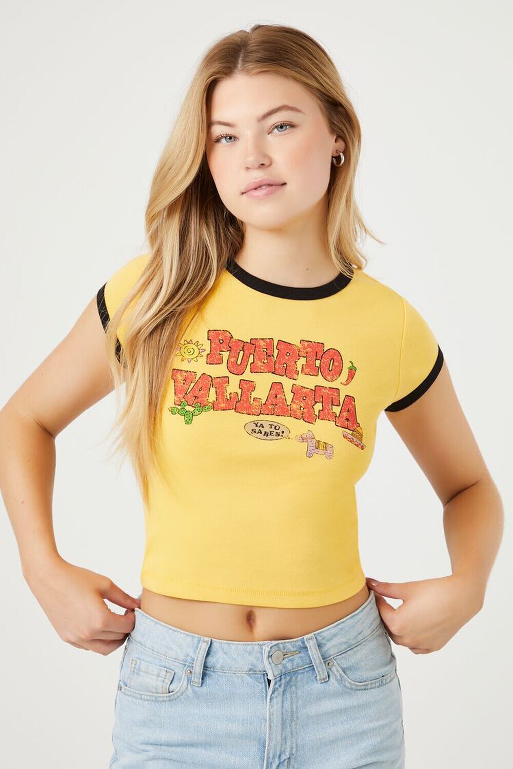 

Детская футболка Рингер Puerto Vallarta Forever 21, желтый