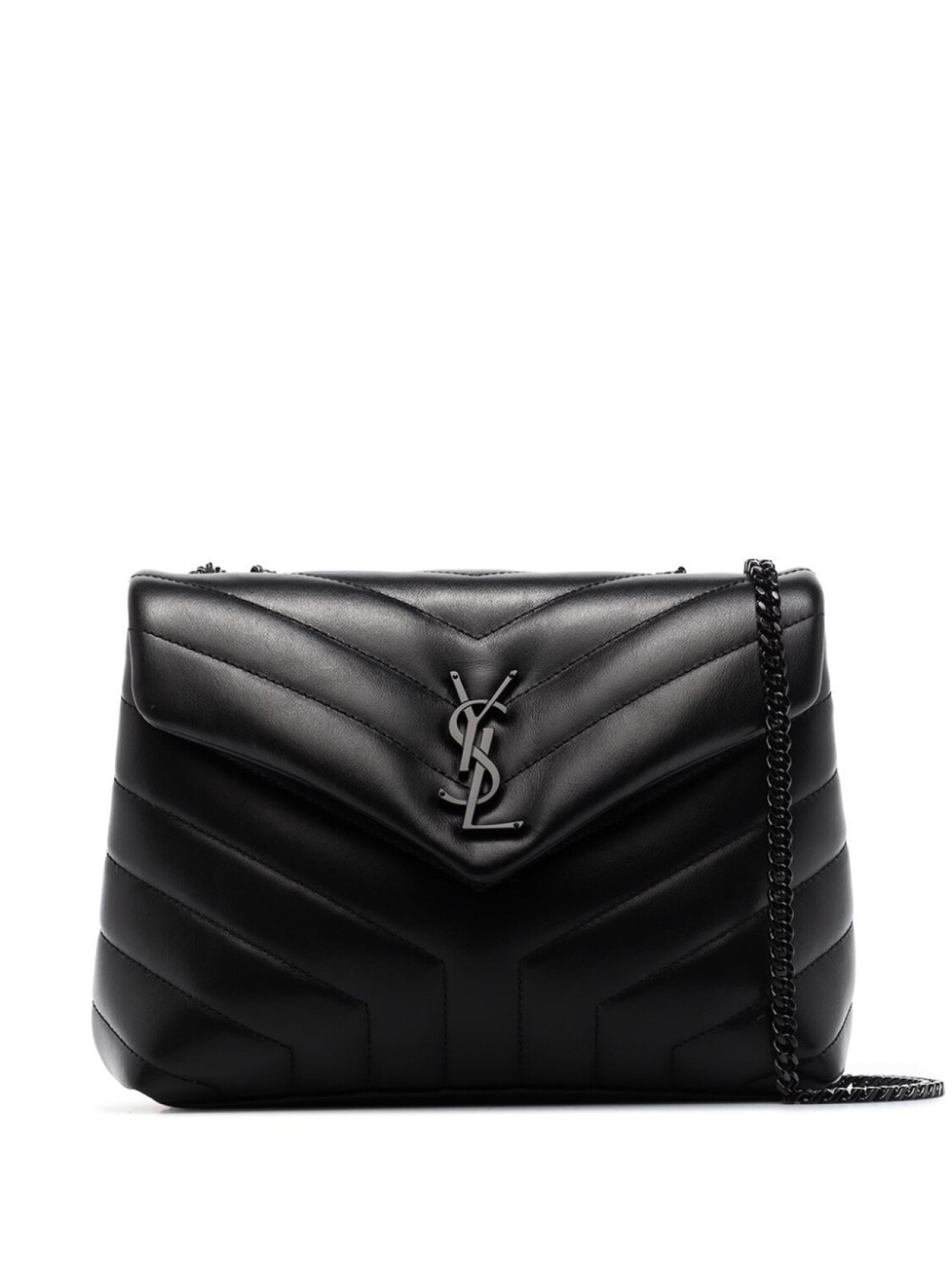 

Saint Laurent маленькая стеганая сумка на плечо Loulou, черный