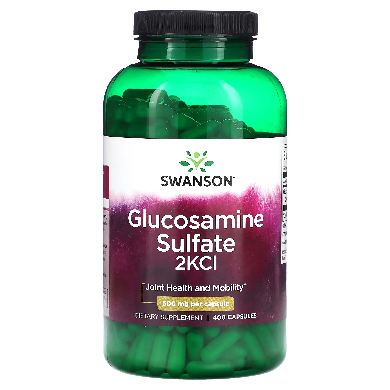 Пищевая добавка Swanson Глюкозамина сульфат 2KCI 500 мг, 400 капсул отложение солей как восстановить здоровье суст