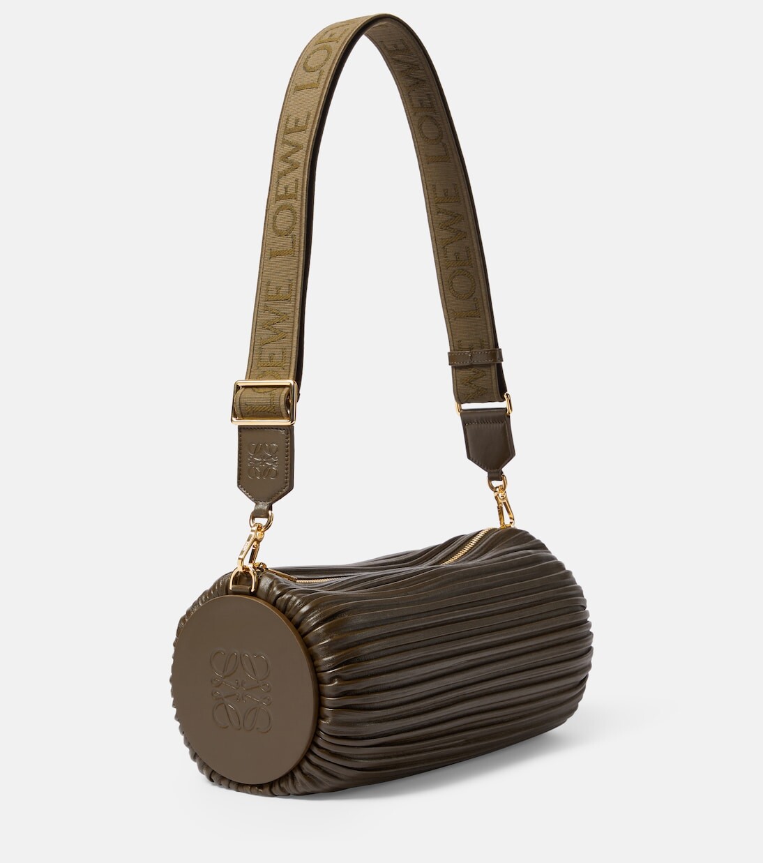 

Большая кожаная сумка через плечо с браслетом Loewe, зеленый