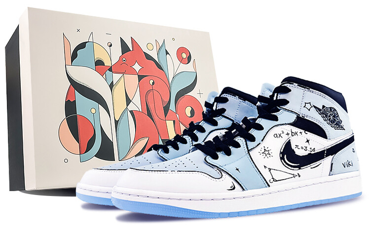 

Кроссовки Vintage Jordan Air Jordan 1, голубой/черный