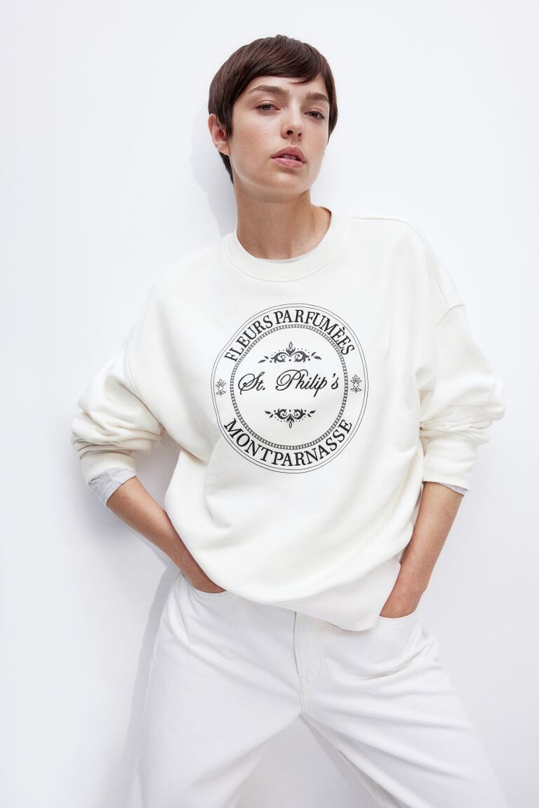 

Толстовка оверсайз с мотивом H&M, бежевый