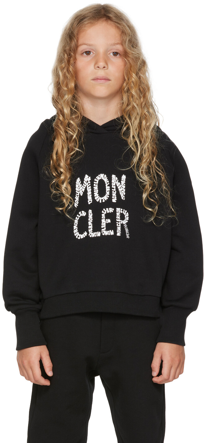 

Детская черная толстовка с логотипом, черная Moncler Enfant