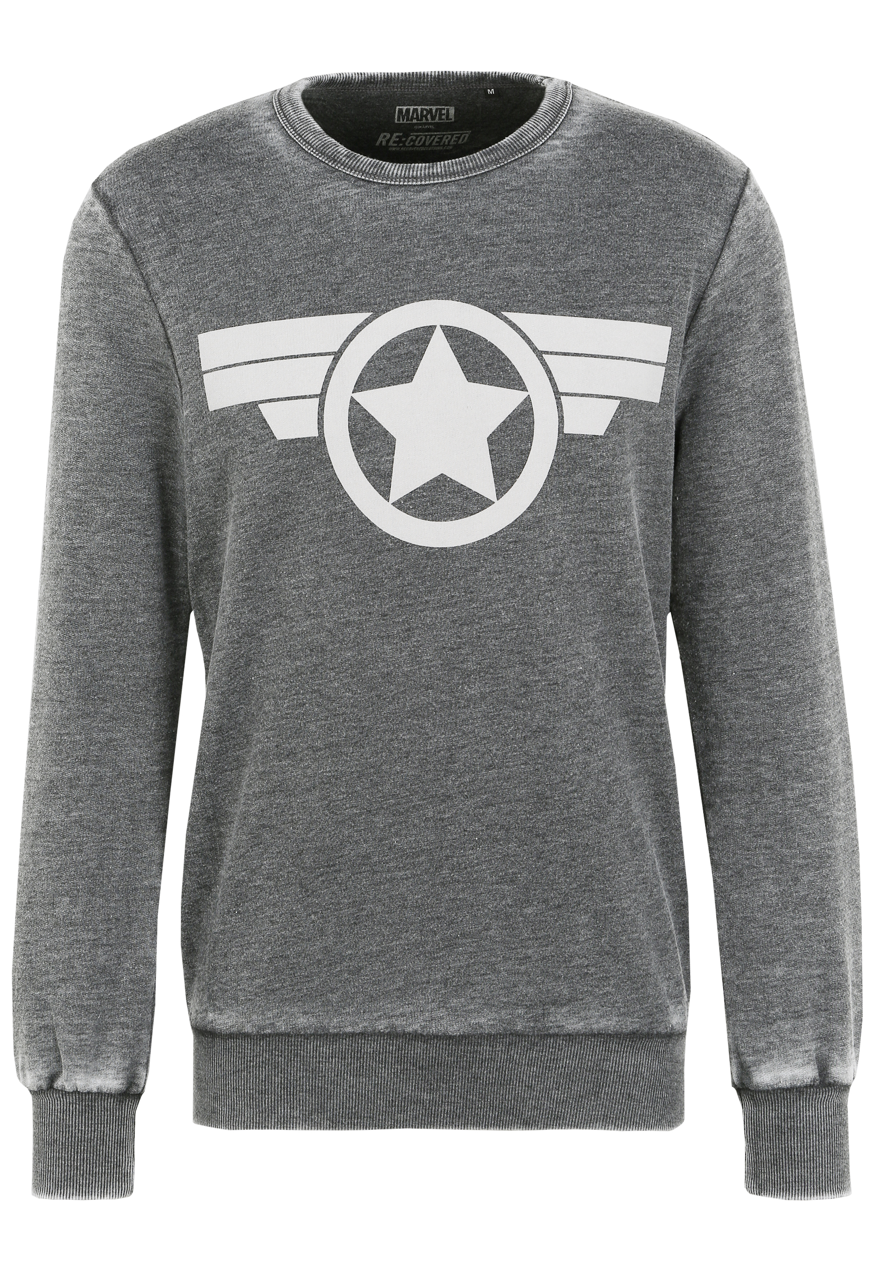 Толстовка Recovered Marvel Captain America Icon, серый светильник геймерский paladone captain marvel icon light