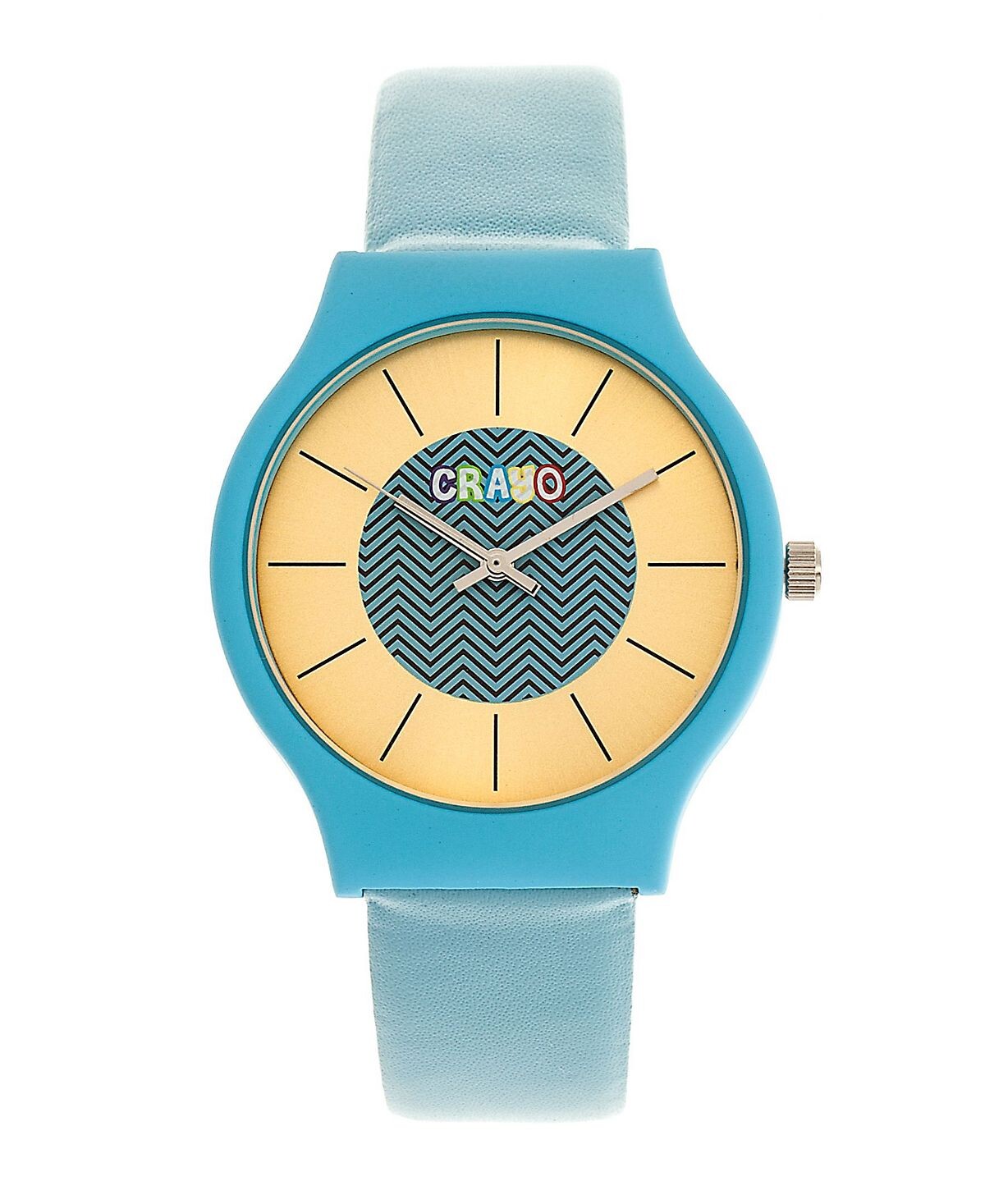 

Часы унисекс Trinity Powder Blue с кожаным ремешком, 36 мм Crayo, синий