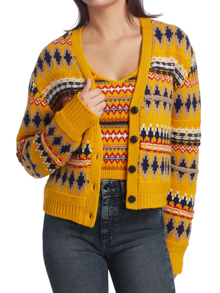 

Шерстяной кардиган Willow Fair Isle Rag & Bone, цвет Yellow Multicolor