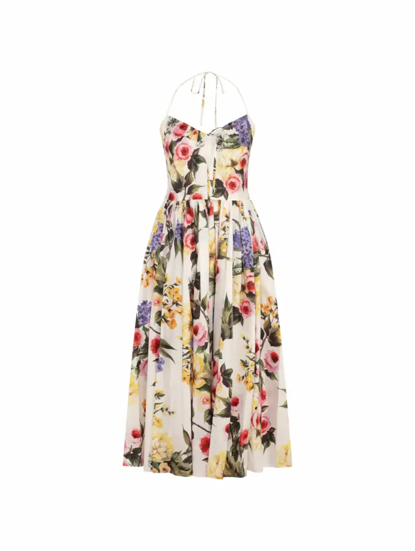 

Хлопковое платье с принтом Garden Dolce&Gabbana, мультиколор