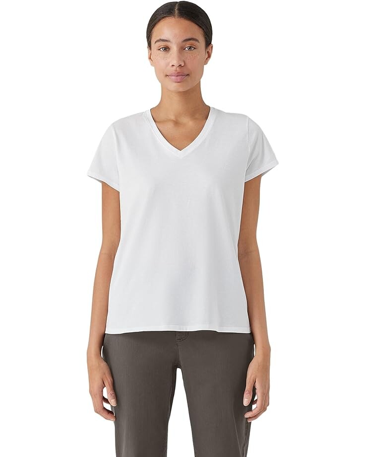 

Футболка Eileen Fisher V-Neck, белый