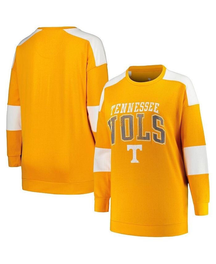 

Женский полосатый пуловер большого размера Tennessee Orange, рваный пуловер Tennessee Volunteers больших размеров Profile, оранжевый