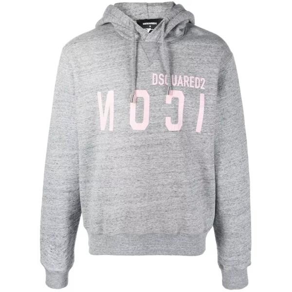 

Футболка reverse icon-logo hoodie Dsquared2, серый