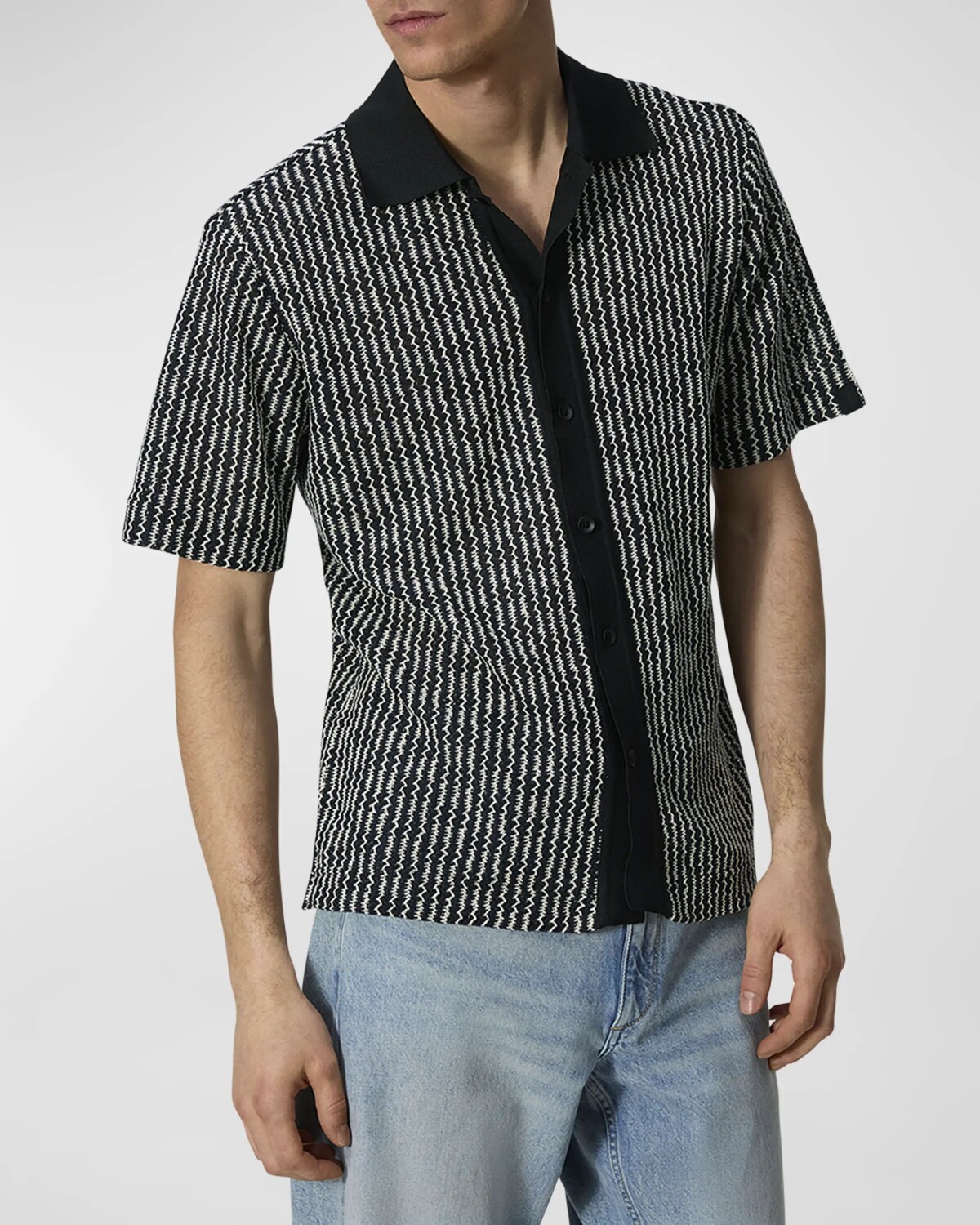 

Мужская рубашка на пуговицах крючком Payton Rag & Bone, цвет Blkmult