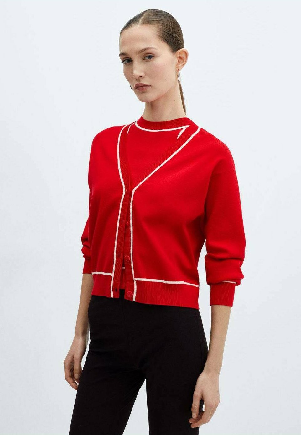 

Кардиган PIPING Mango, цвет rosso
