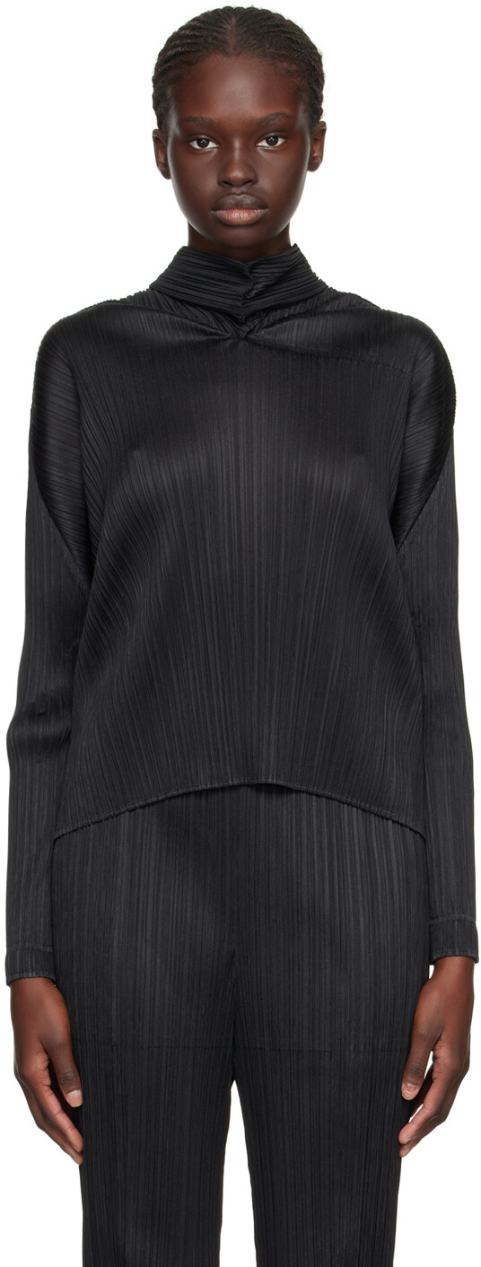 

Блузка с капюшоном Pleats Please Issey Miyake Black Monthly Colors