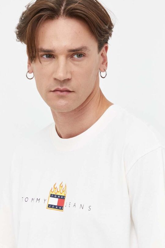 

Хлопковая футболка Tommy Jeans, бежевый
