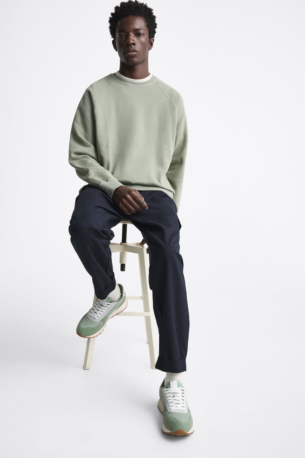 

Кроссовки Zara Contrast Running, серо-зеленый