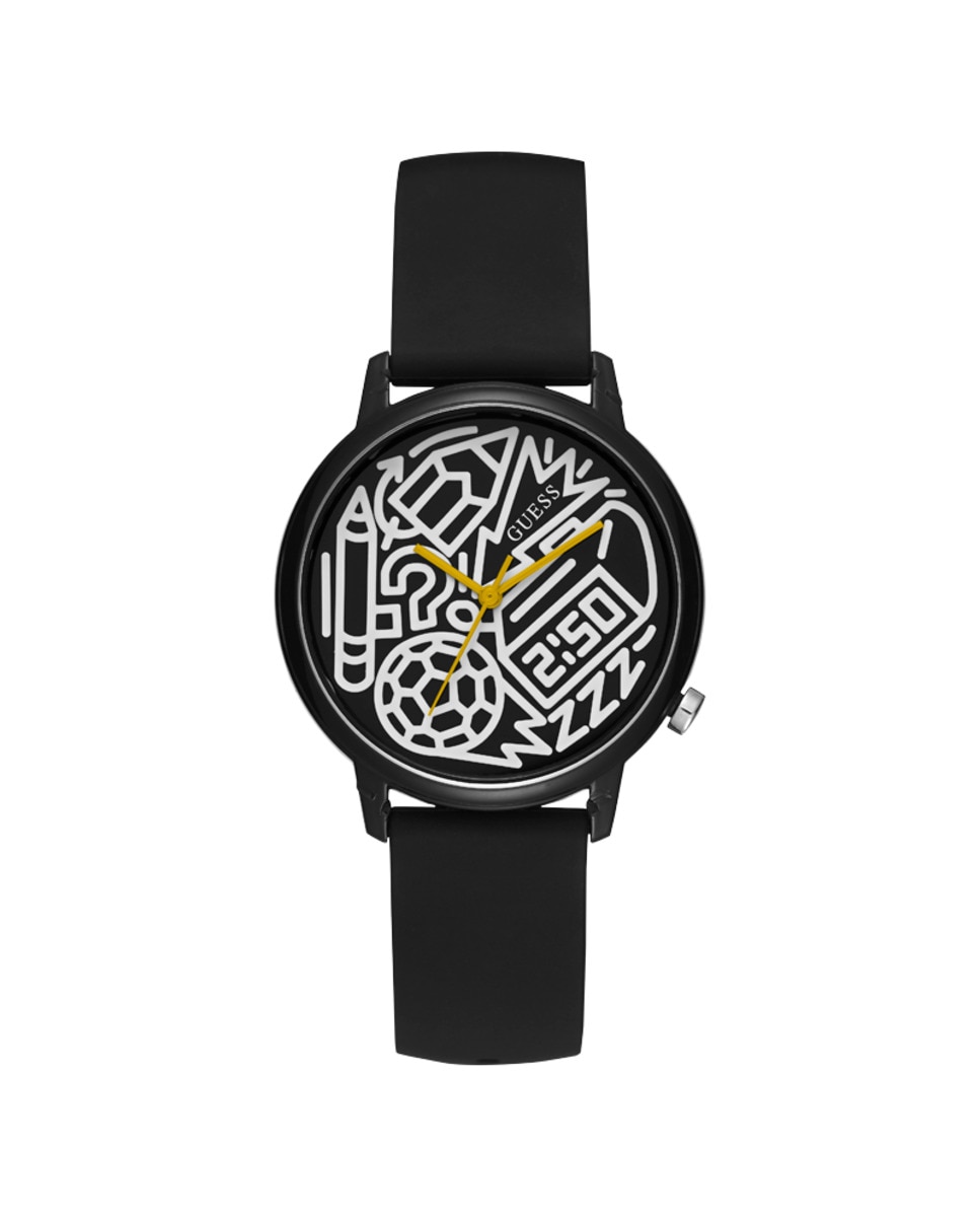 цена Пришло время подарить женские часы V0023M8 в силиконе и черном ремешке Guess, черный