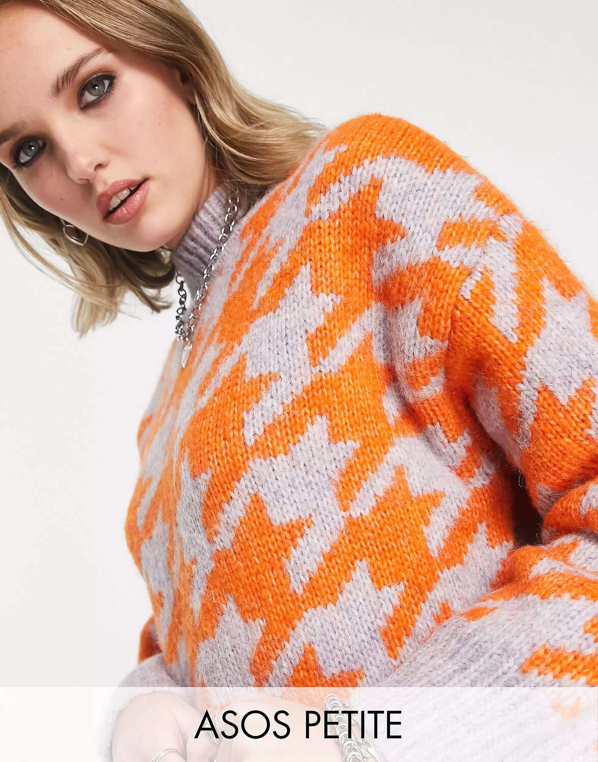 

Сиреневый объемный джемпер с узором «собачьи зубы» ASOS DESIGN Petite, Фиолетовый