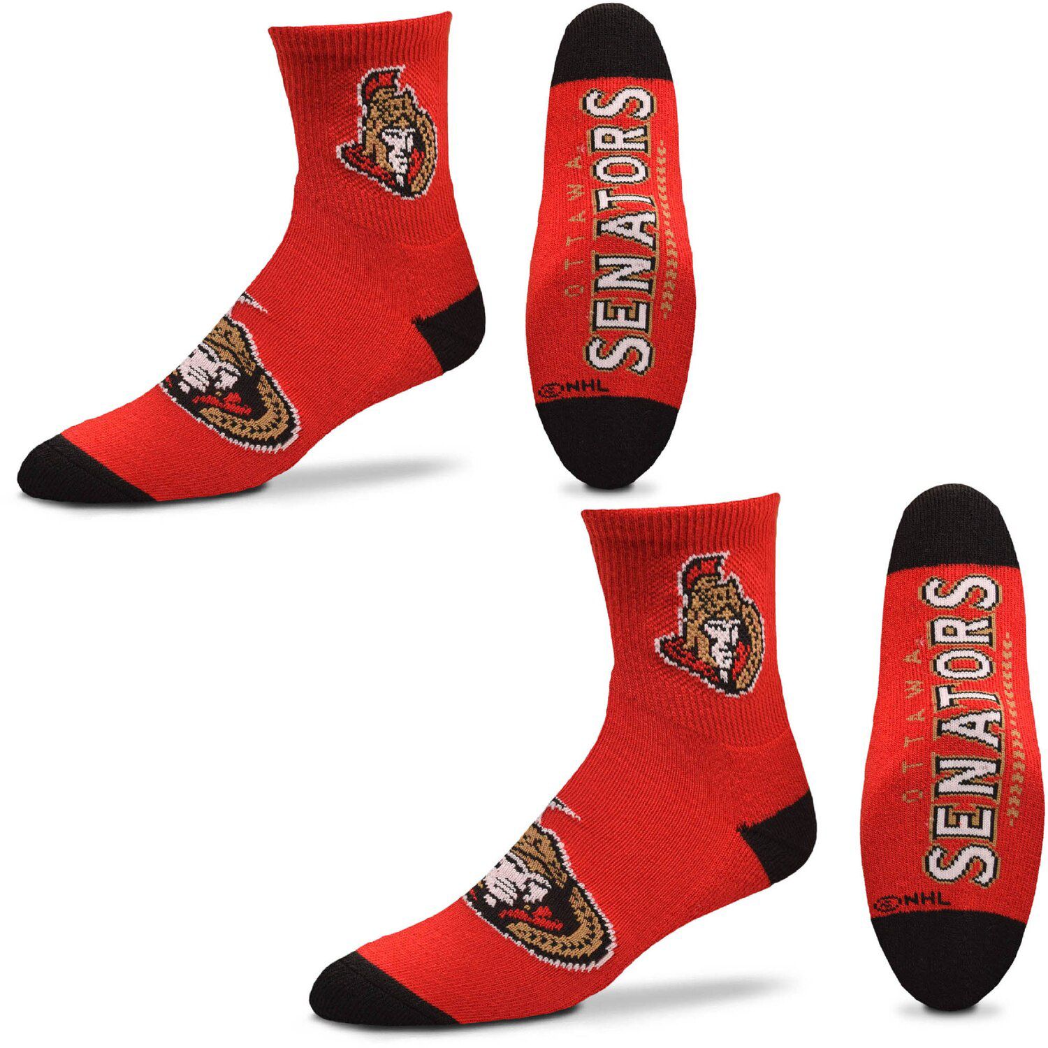 Набор из двух женских носков четверти длины Ottawa Senators