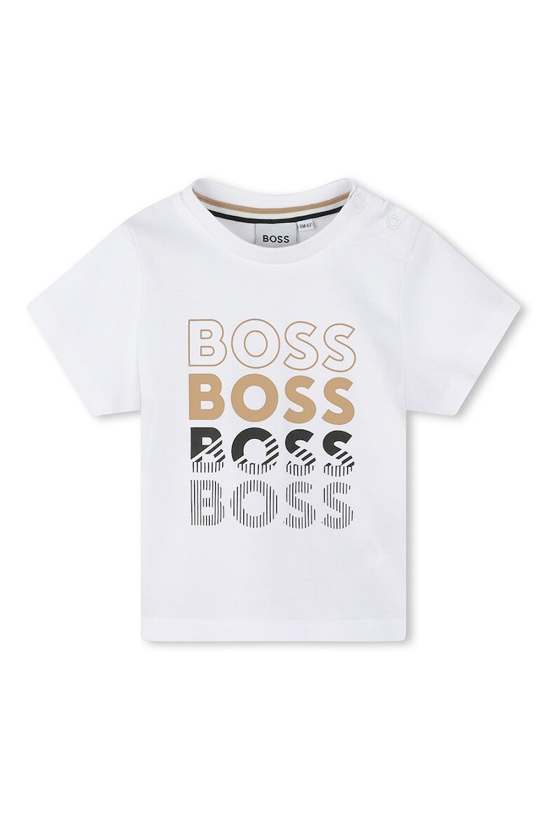 

Футболка с овальным вырезом и логотипом Boss Kidswear, белый