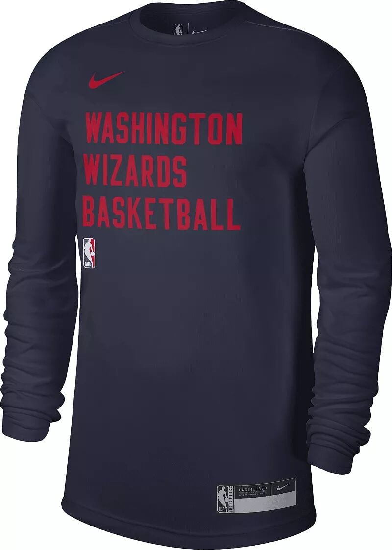 

Мужская темно-синяя футболка с длинным рукавом для тренировок Nike Washington Wizards