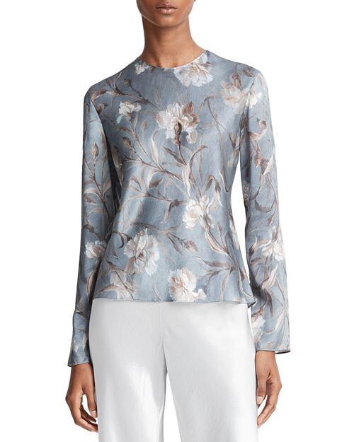 

Шелковый топ Night Carnation Vince, цвет Blue