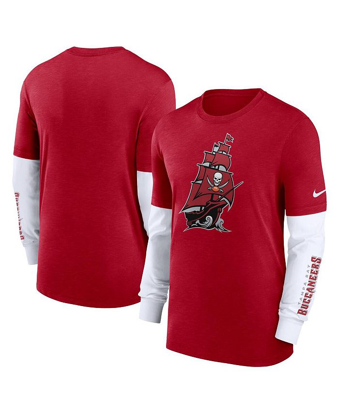 

Мужская модная футболка с длинным рукавом Heather Red Tampa Bay Buccaneers Slub Nike, красный