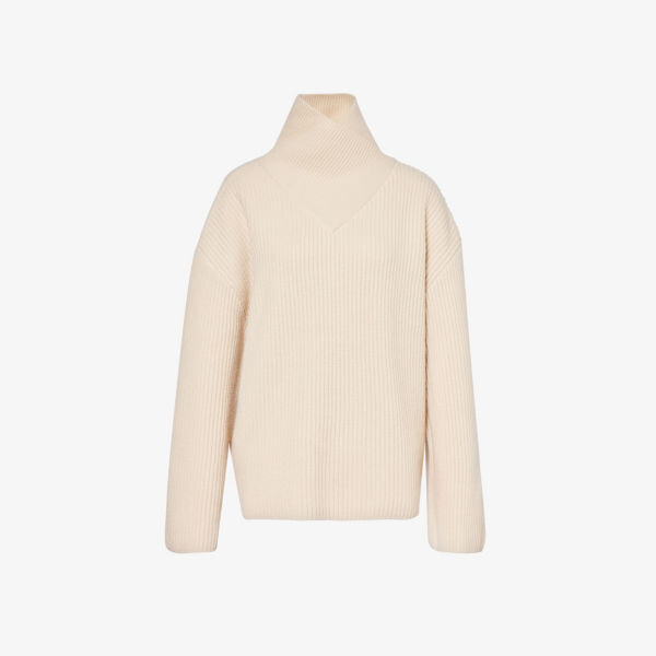 

Джемпер из ворсованной шерсти с высоким воротником Toteme, серый