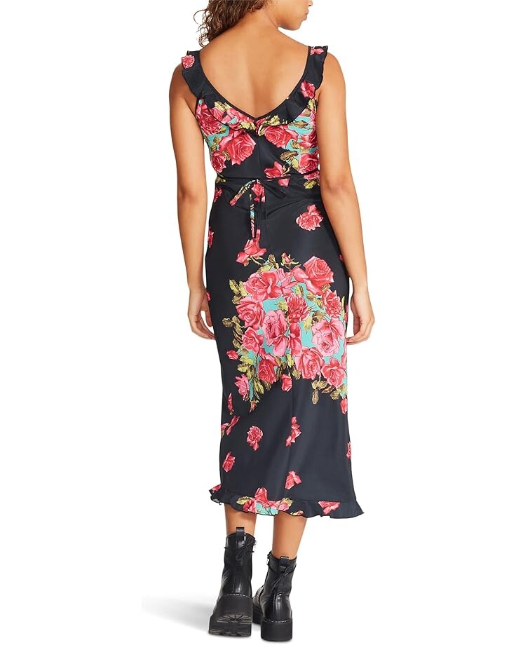 

Платье Betsey Johnson Flroal Crepe Midi Dress, черный