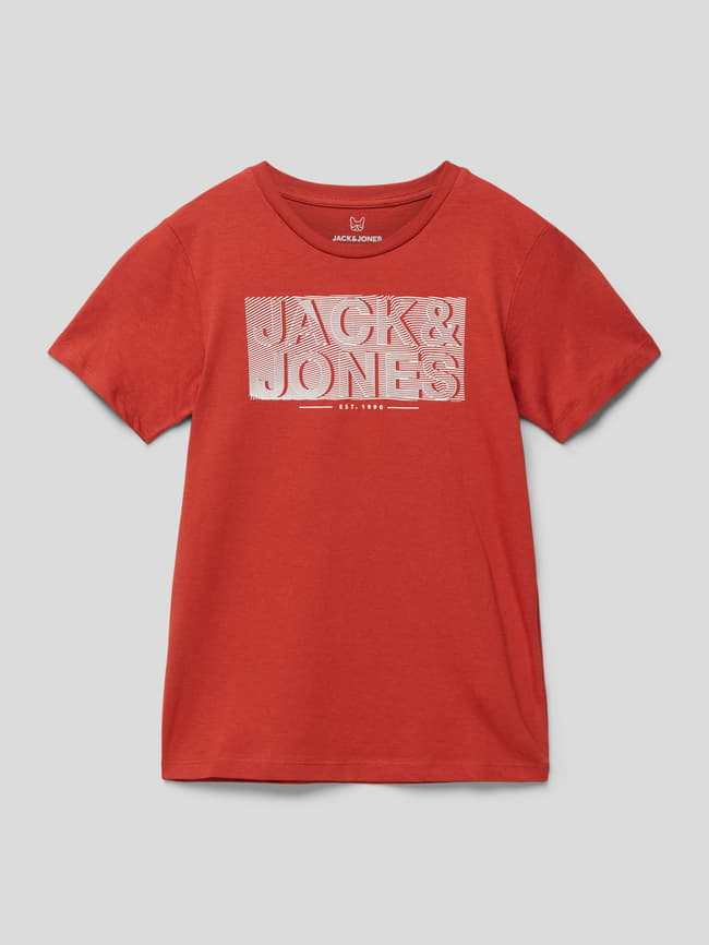 

Футболка с принтом этикетки Jack & Jones, красный