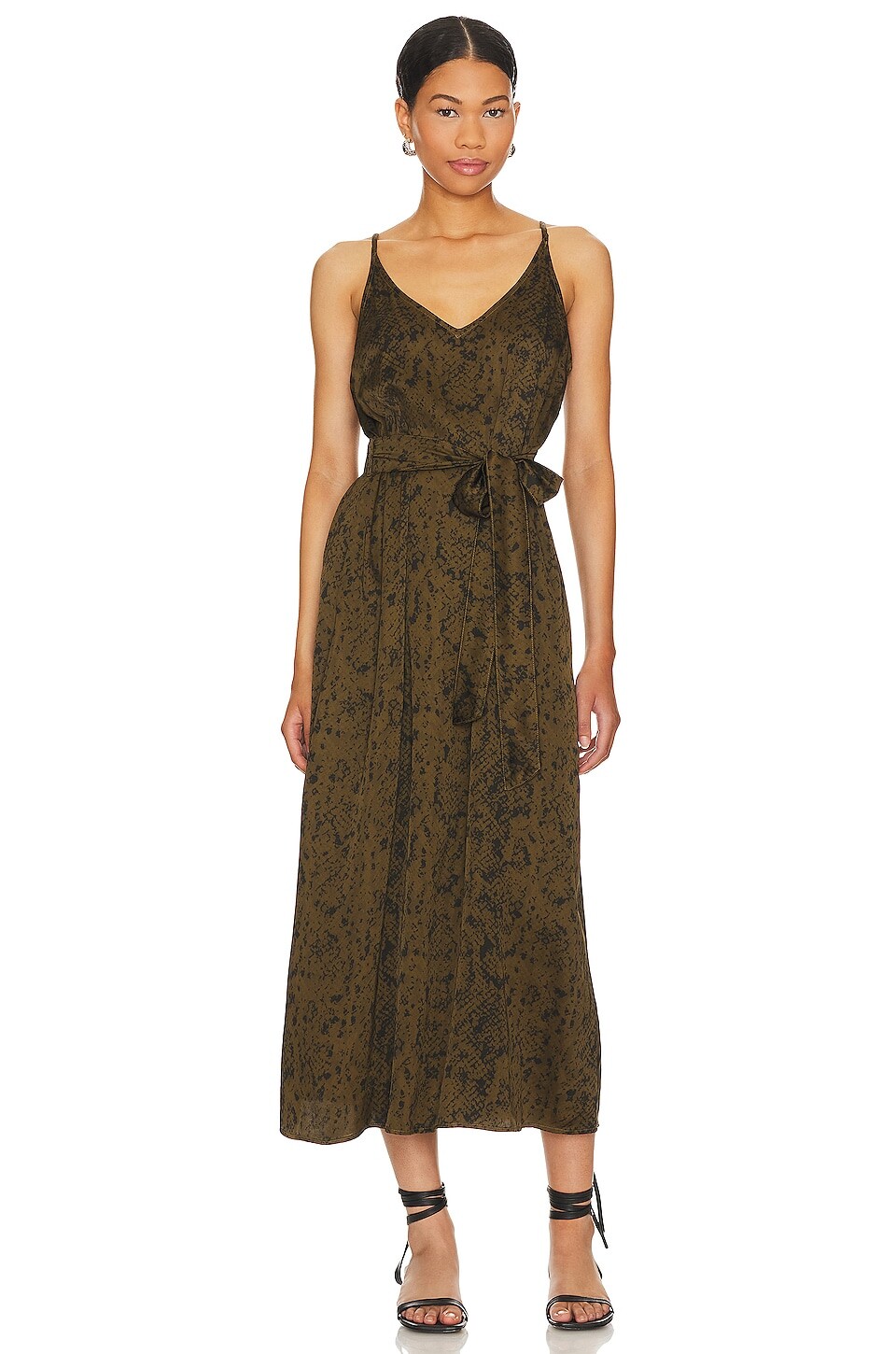 

Платье миди Bella Dahl V Neck, цвет Olive Snake