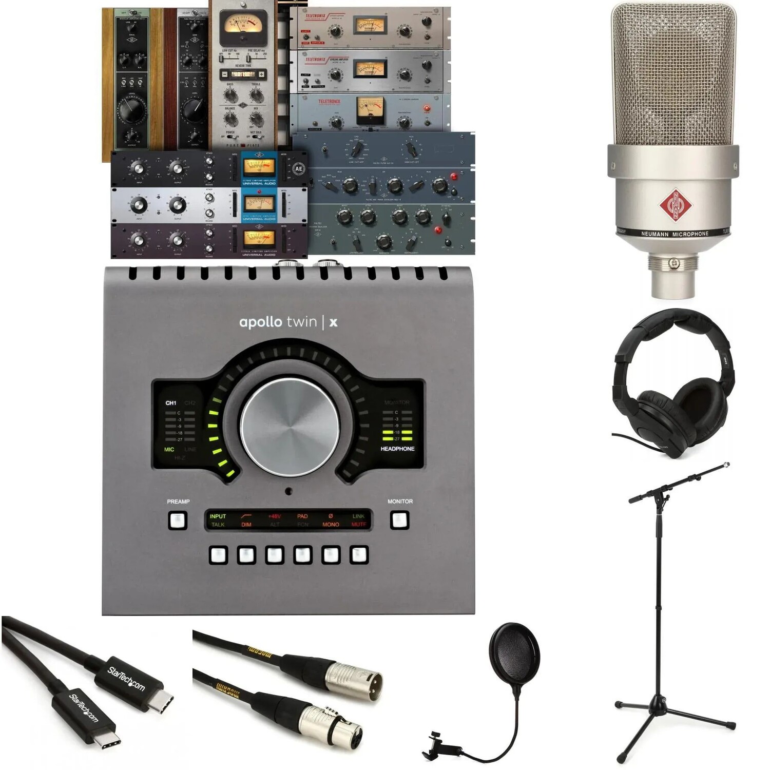 

Комплект Universal Audio Apollo Twin X DUO Heritage Edition и записывающий комплект Neumann TLM 103