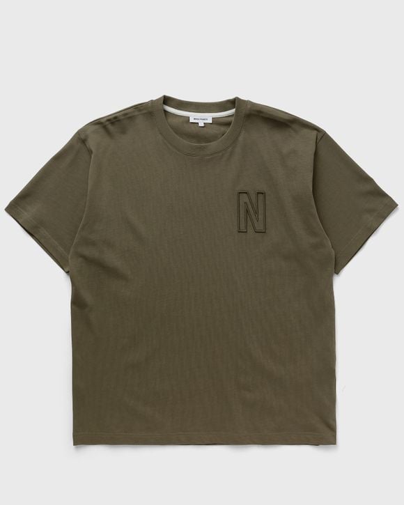 

Футболка Norse Projects Simon Loose Organic Heavy Jersey N Logo Tee, цвет sediment green