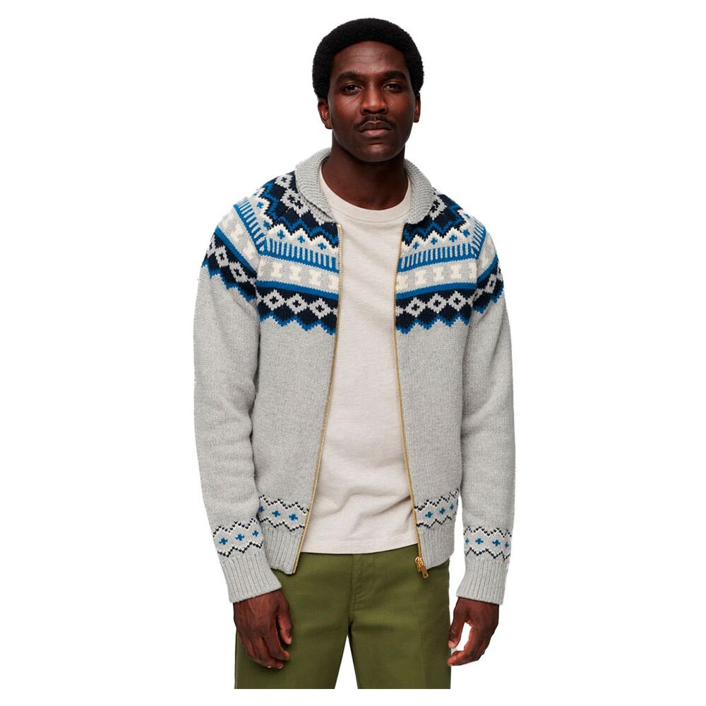 

Кардиган Superdry Through Knit, серый