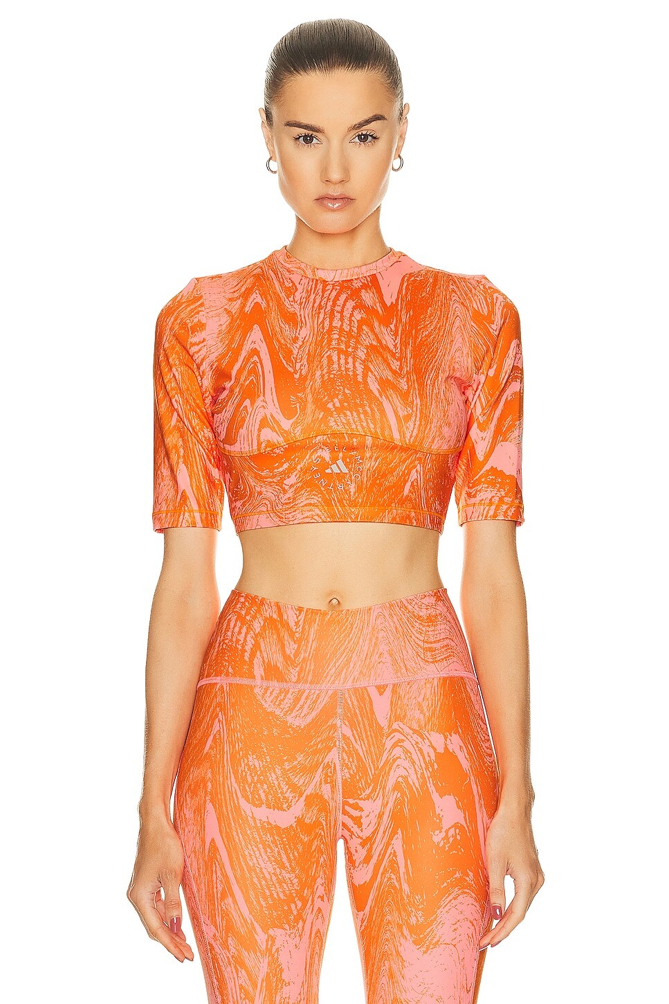 

Топ Adidas By Stella Mccartney True Nature Crop, цвет Light Flash Red & Unity Orange