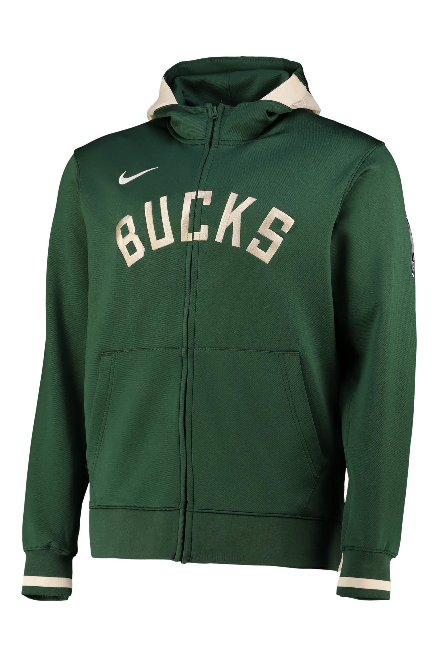 

Толстовка Nike на молнии Fanatics Milwaukee Bucks Thermaflex Nike, зеленый