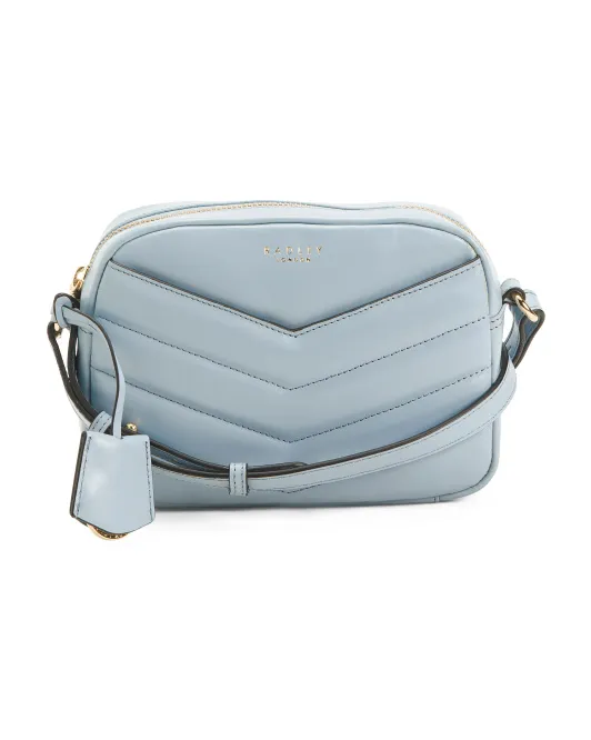 

Кожаный топ через плечо Gordon Road на молнии Radley London, светло-голубой