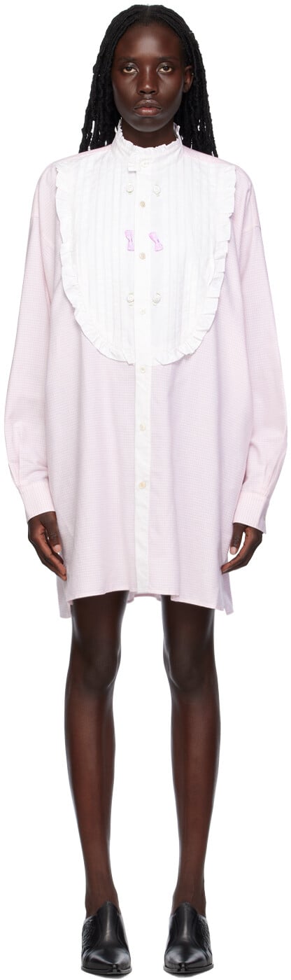 

Розовое мини-платье с рюшами Acne Studios
